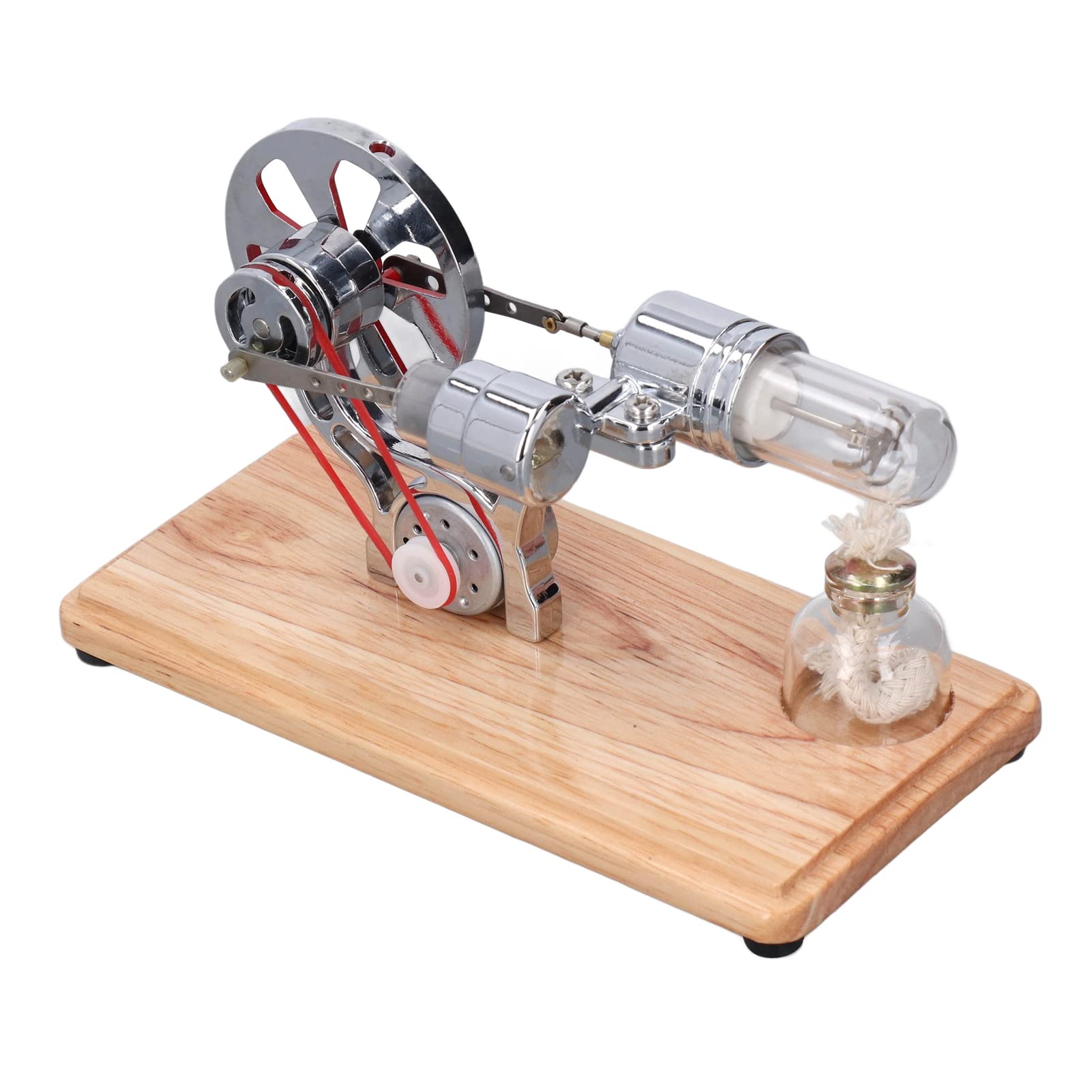 Dampfmaschinen-Modellbausatz Heißluft-Stirling-Motor mit LED-Licht, Schwungrad-Design, wissenschaftliches Lernset, DIY-Bausatz für Erwachsene und Kinder