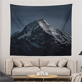 YYRAIN Tapisserie De Montagne De Neige Noire Serviette De Plage Multifonctionnelle Stickers Muraux Literie Couvre-Lit 180cm x 180cm{Width×Height} A