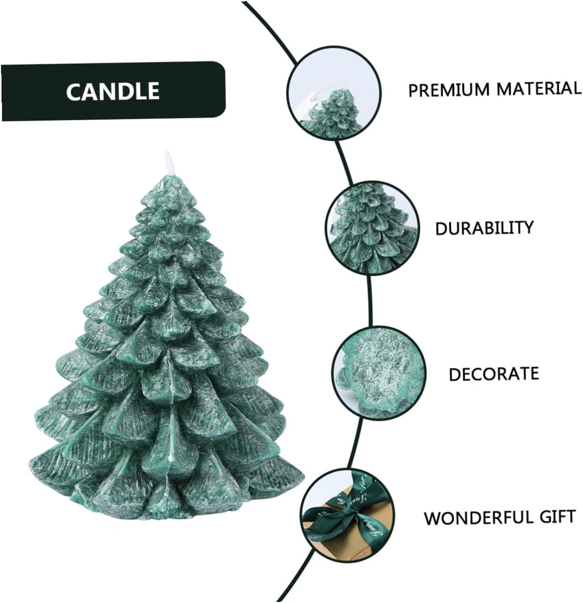 Handmade Wax Xmas Christmas Tree Aromatherapy Candle Festival Prop