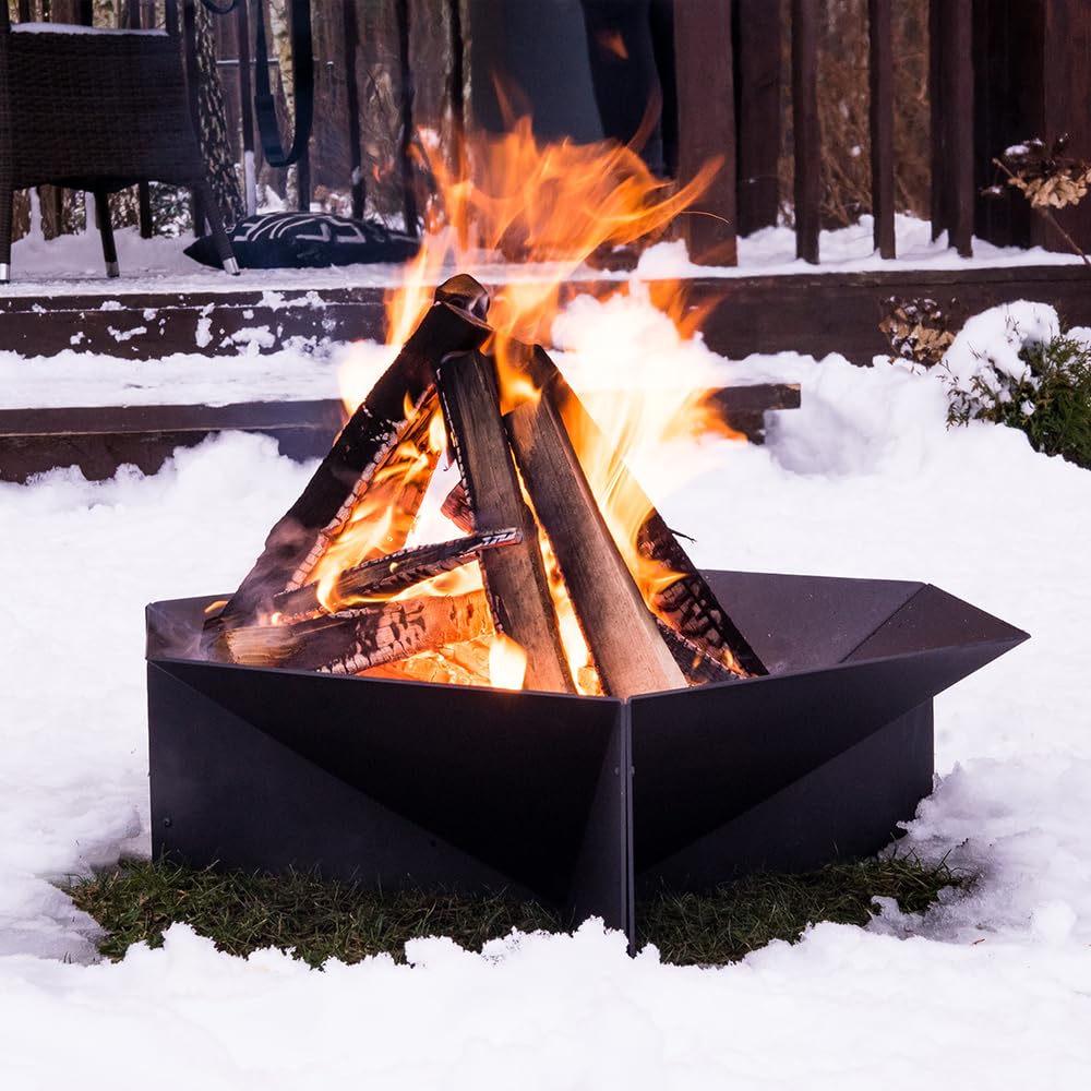 KRATKI Braciere da giardino L69 L60 H22 22,5 x 69,2 x 60,5 cm resistente al | Fire Gamma da appoggio, esagonale, dimensioni L69,2 x L60,5 x H22,5 cm, peso 15,5 kg, realizzato in robusto acciaio; calore