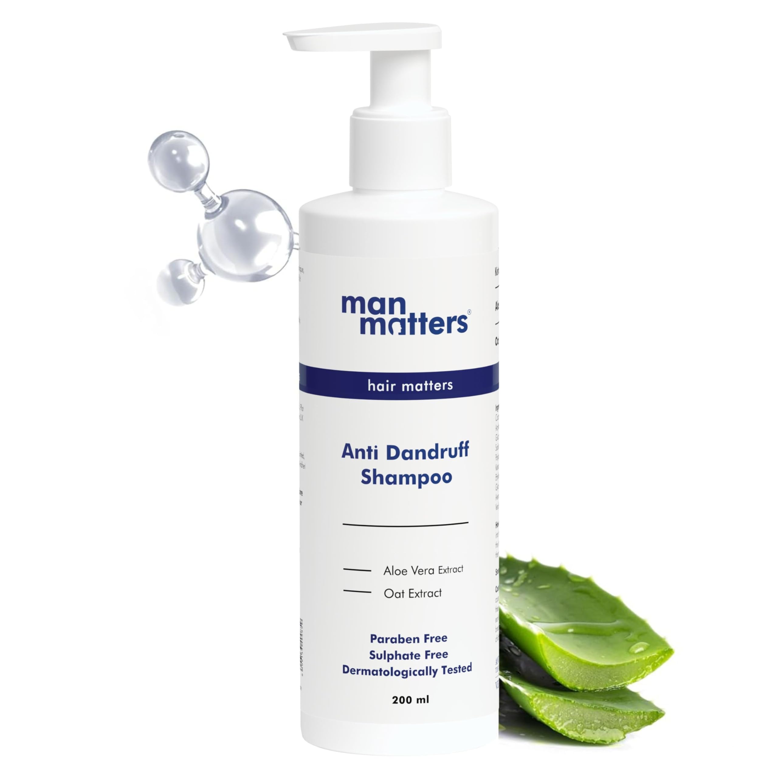 Man Matters Advanced Dandruff Removal Shampoo For Men | Enriched With Aloe Vera And Vitamin B5 | Co-Curated By Dermatologists To Fight Off Stubborn Dandruff (200 Ml (Pack Of 1))