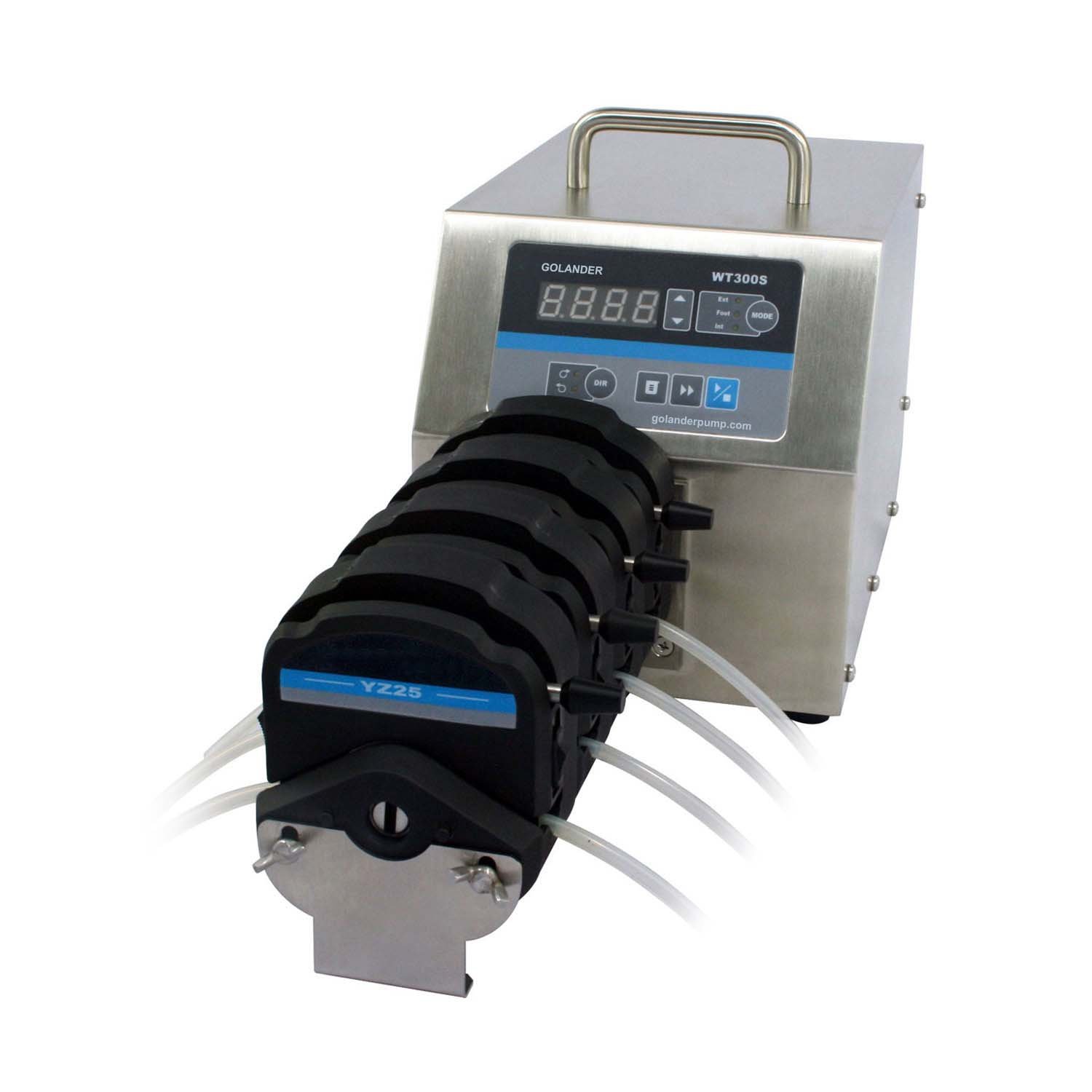 WT300S Basic Variable Speed Peristaltic Pump with Pump Head 4xYZ25 (4 Channels), Flow Rate 50~990 mL/min per Channel