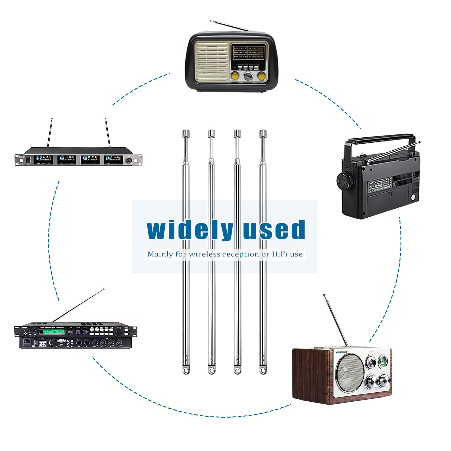 Antenna Telescopica Radio AM FM A Canale Intero In Metallo - Foto 6
