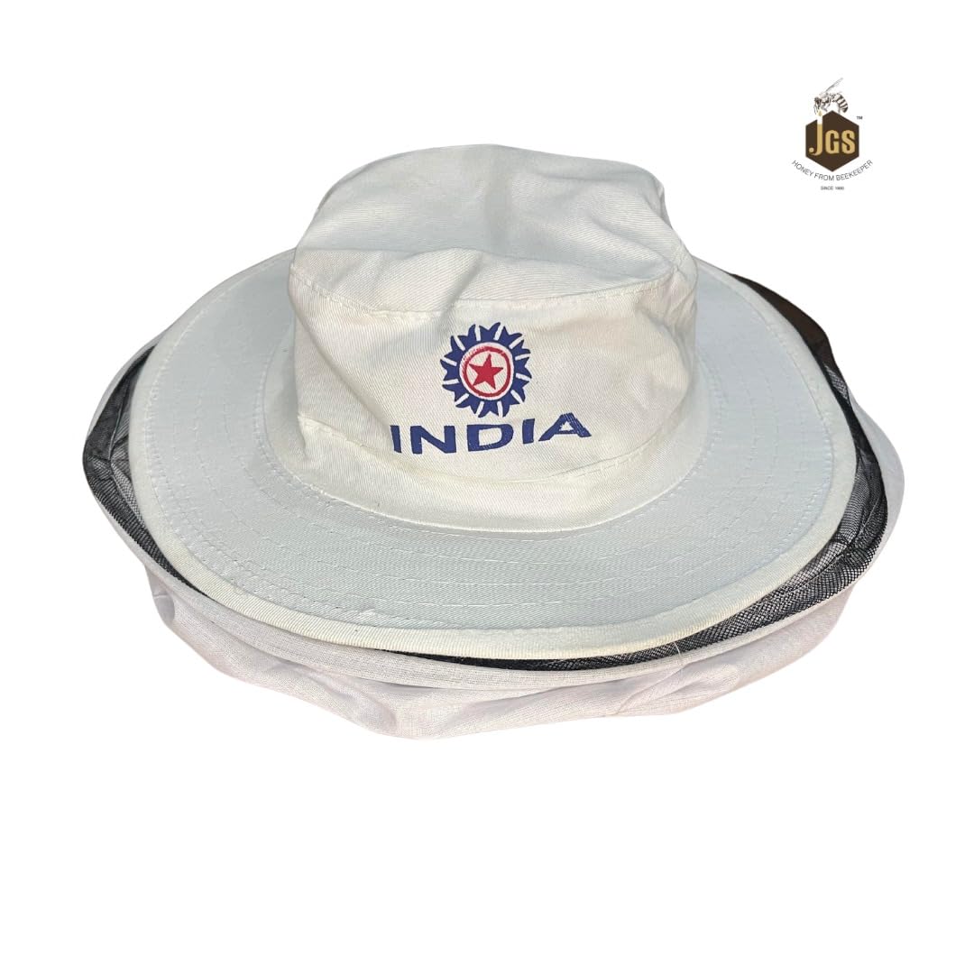 JGS Bee Cap Honeybee Cap | Bee Veil for Protection of Face from Honey Bee Sting | Sting Protection for Neck and Face (White, Pack of - 2) - Image 3 thumbnail
