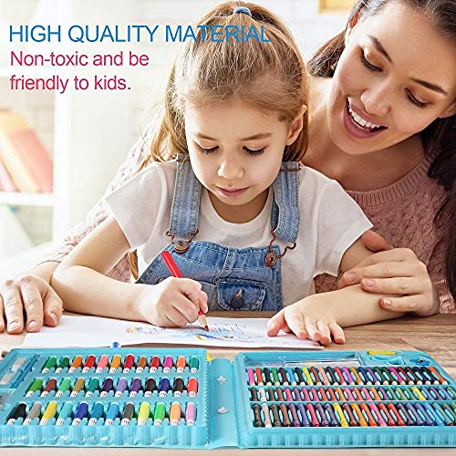 KARP Children Deluxe Art Drawing Set for Kids Case Art and Craft Supplies Drawing and Painting Set Great Gift (150Pcs -Blue) - Image 8