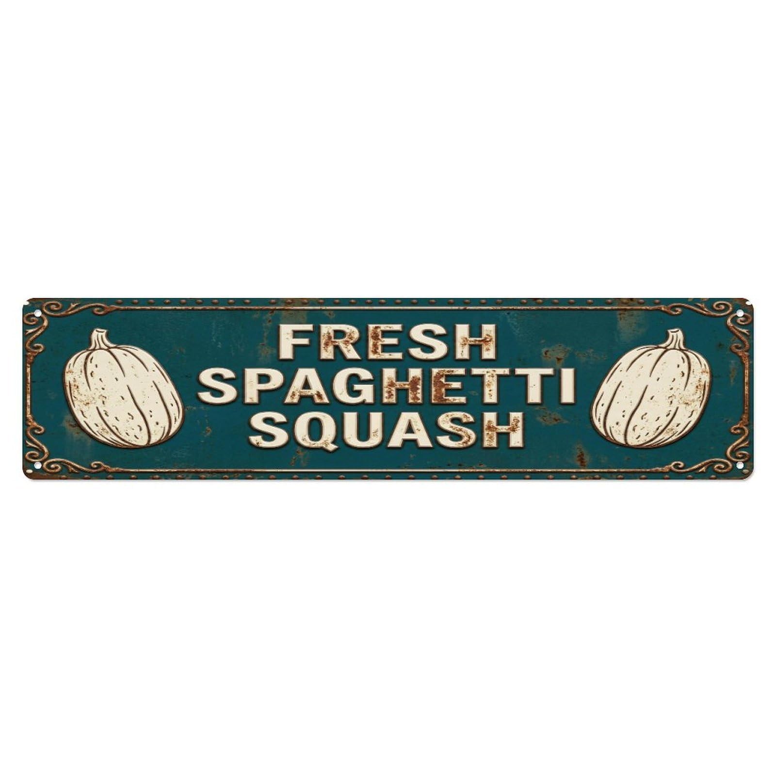 Metal Tin Sign FRESH SPAGHETTI SQUASH Vintage Squash Rustic Farmhouse