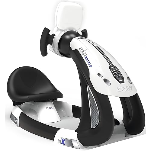 Space Drive - Black, Children's Space Ship Simulator, Smoby, Ages 3+, 3 Driving Positions, Electronic Steering Wheel w/Animated Circuit Backlit Screen
