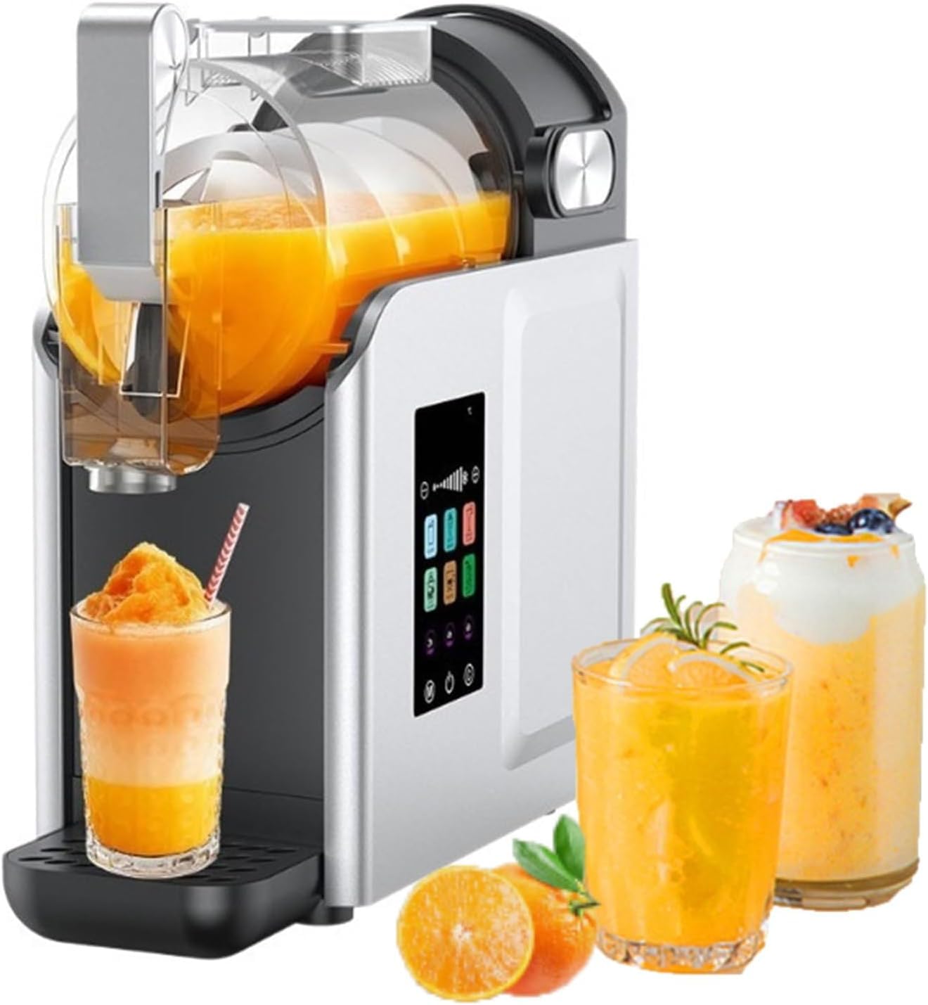 Máquina de granizado y helado, capacidad de 2 litros, 6 programas preestablecidos, autolimpieza, pantalla táctil LED para granizados, cócteles, batidos, frappés