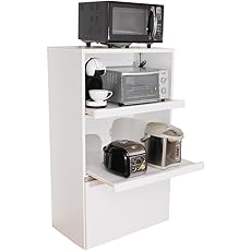 川口工器 スッキリかたづく！ キッチン家電レンジボード レンジ台 ごみ箱付 (ミドル3分別) 18958