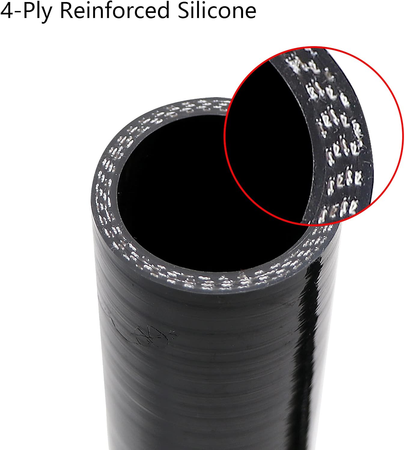 2" ID, 7" Leg Length 90 Degree Elbow Silicone Coupler Hose, 4-Ply Reinforced Universal Silicone Pipe Hose Turbo Intake Tube Intercooler Piping Black