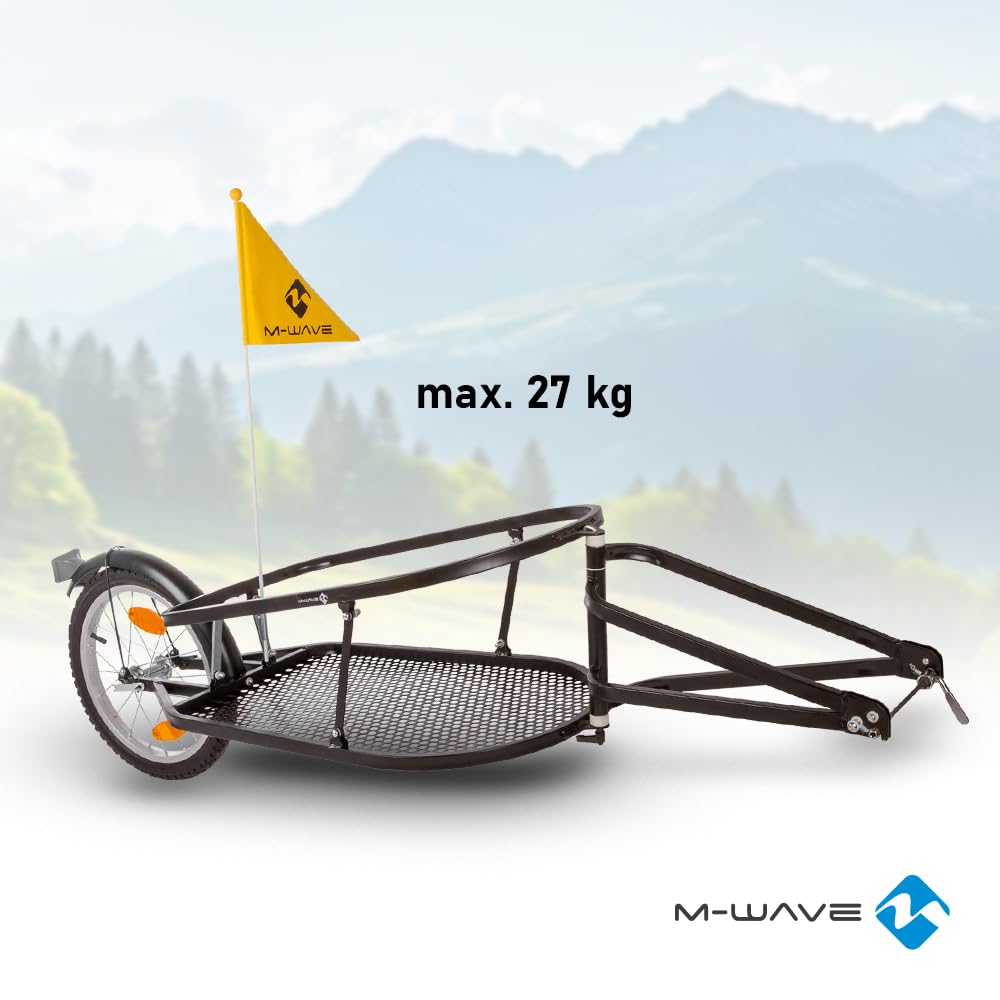 Amazon.com : M-Wave Mwavz Unisex Adult Single 40 Single Track Luggage  Bicycle Trailer Black, : Sports & Outdoors