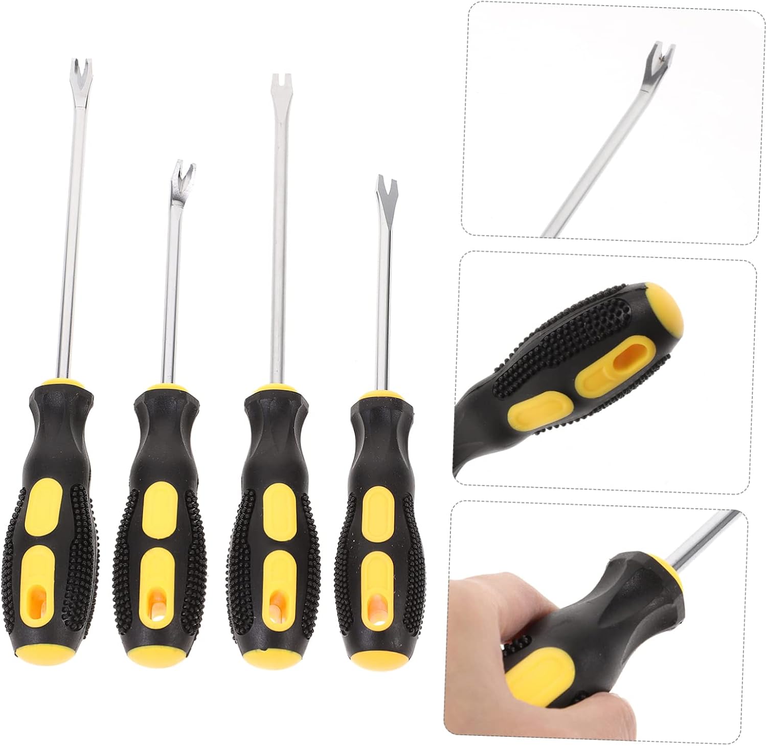 4pcs Multifunctional Nail Puller and Staple Remover Tool for Upholstery and Carpentry Construction with Comfortable Grip for Easy Use Home and Workshop
