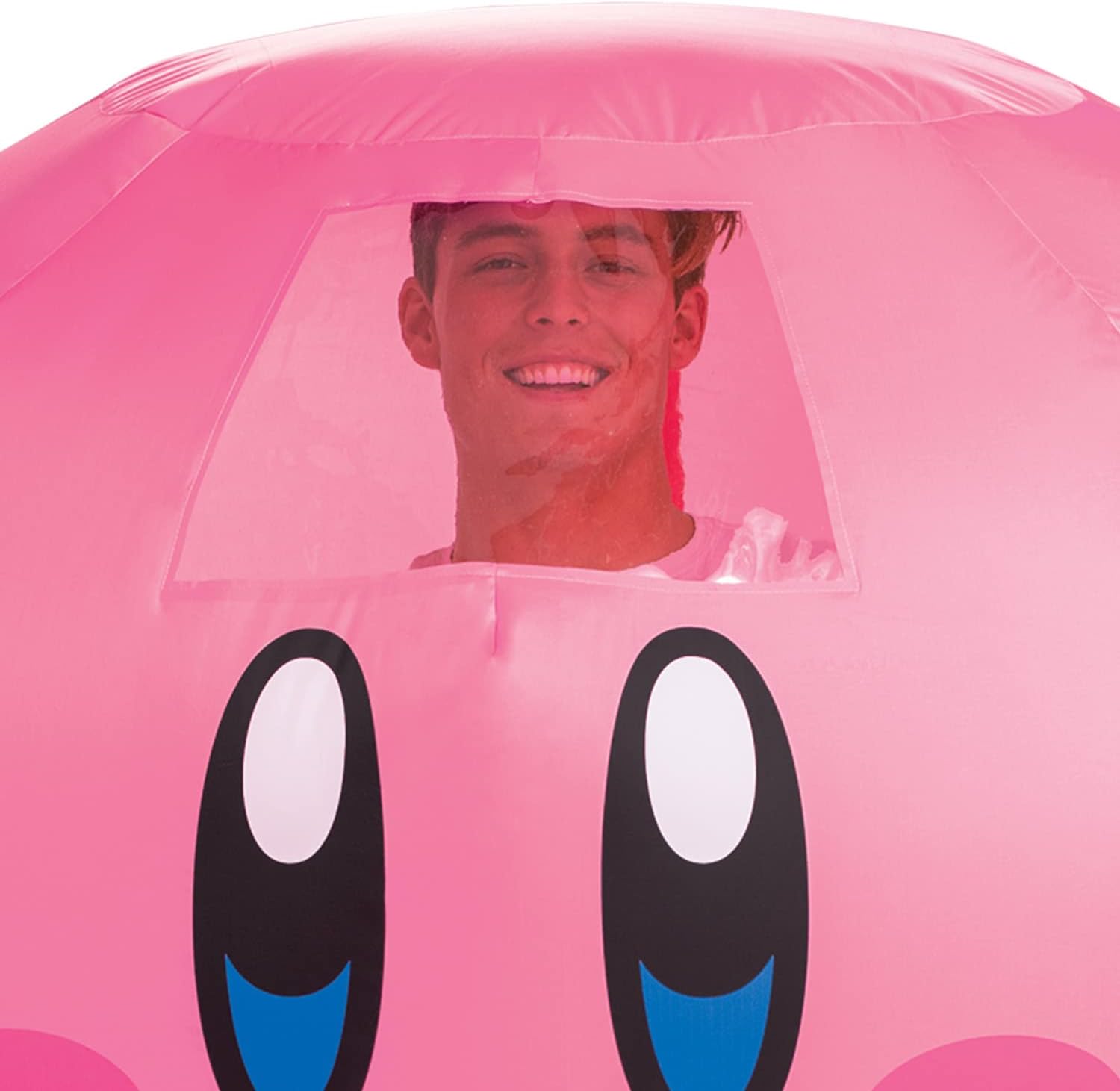 Disguise Inflatable Kirby Costume, Official Nintendo Kirby Costume Outfit with Inflating Fan, One Size