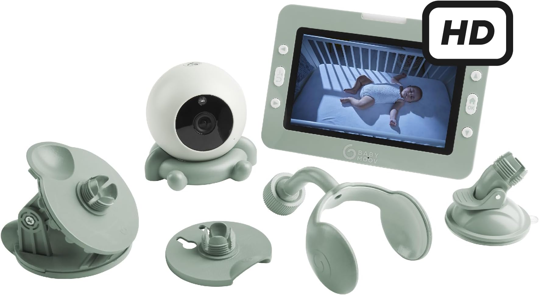Babymoov Yoo Go+ HD Baby Monitor with Camera - 5" Screen, VOX Sleep Mode, Night Vision, 2-Way Talk, 8h Battery, Portable & Wireless