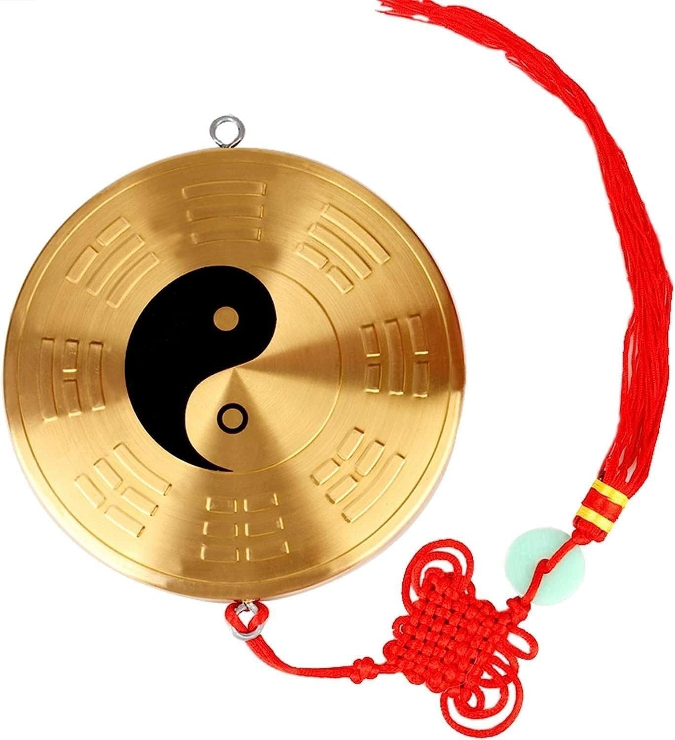 YATUOPNG Bagua Mirror JIUGONG FENG Shui Copper TAI CHI Gossip Pendant YIN And YANG Fish Convex CONCAVE Ornaments Home Crafts Chinese Feng Mirrors