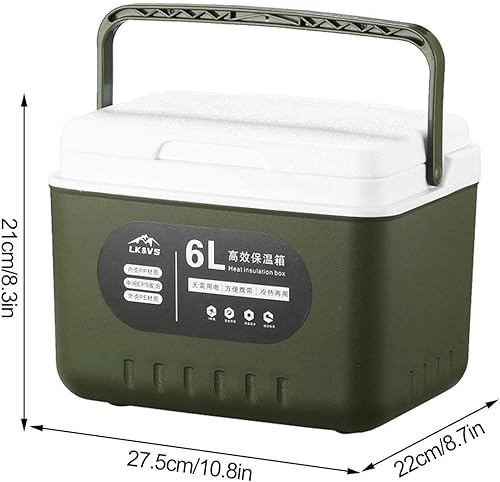Miniatura 4 de LAFANDE Enfriadores de hielo compactos | Enfriador portátil de alta capacidad de 6 cuartos de galón de capacidad moldeado, caja de hielo para