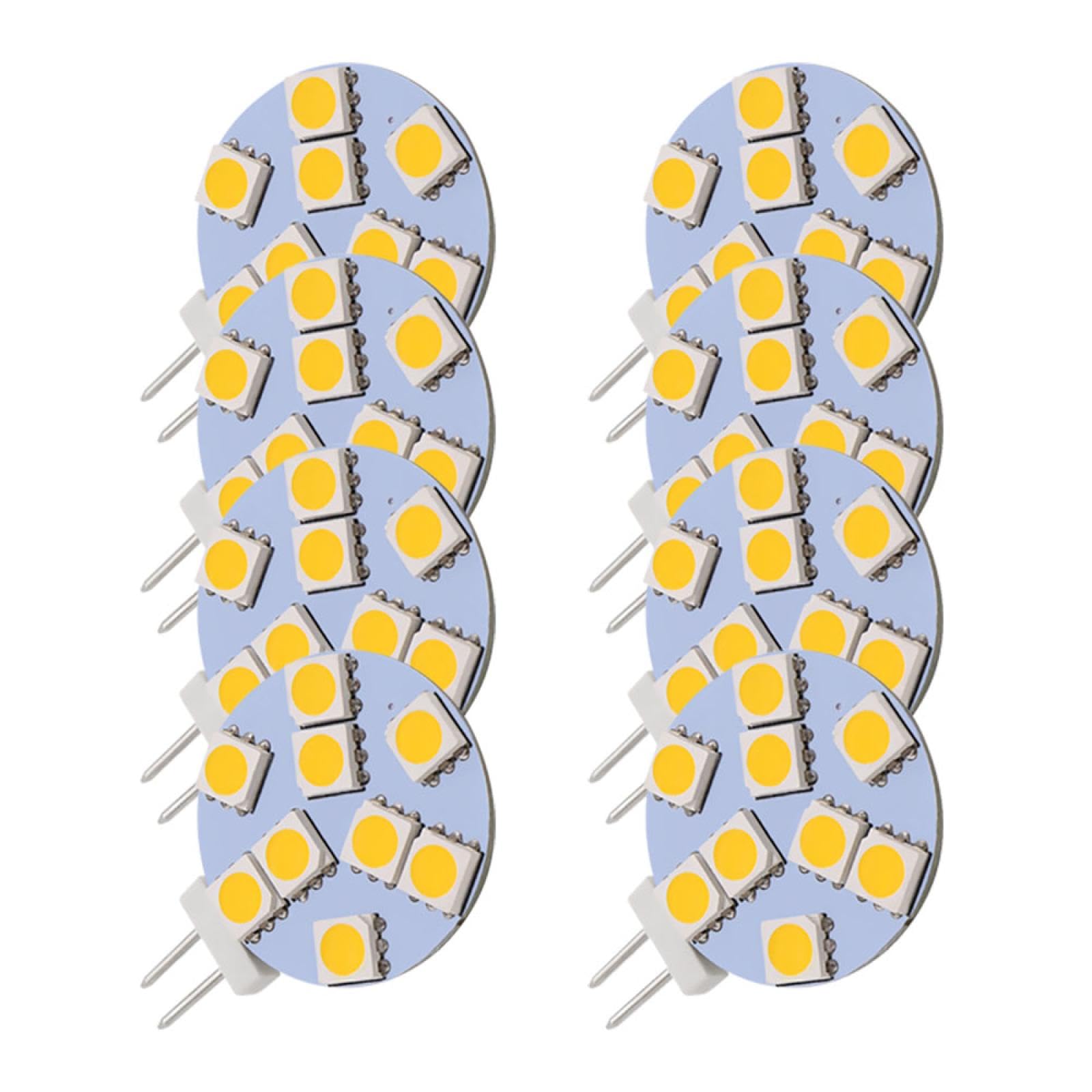 G4 LED Light Bulbs G4 LED Bulb 2W Bi-Pin LED Disc JC Side Pin 12V-24V AC/DC Low Volt CRI>85 350 Lumens 1.5W-8PCS ColdWhite — image 1