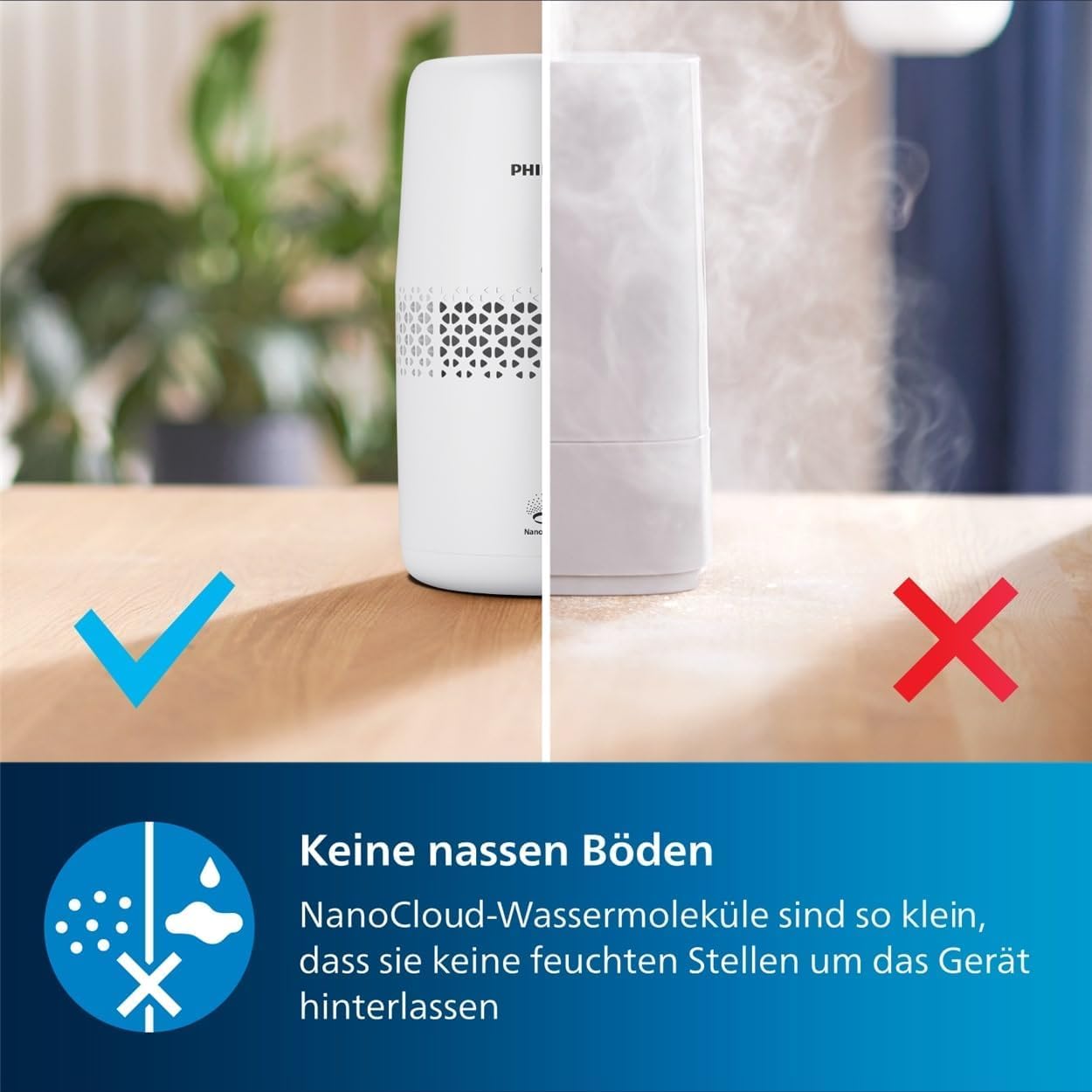 Philips Luftbefeuchtung 2000er Serie NanoCloud 2L Wassertank HU2510/10 Weiß