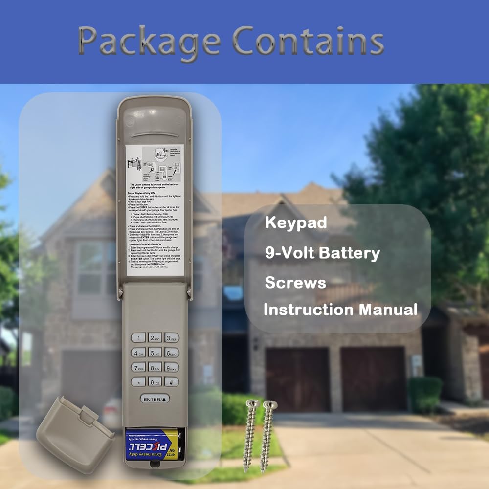 Garage Door Opener Keypad for Liftmaster/Chamberlain/Craftsman Openers, Replace G940EV-P2, 878MAX, 877MAX, 877LM, 377LM, 977LM, Wireless Keyless Keypad
