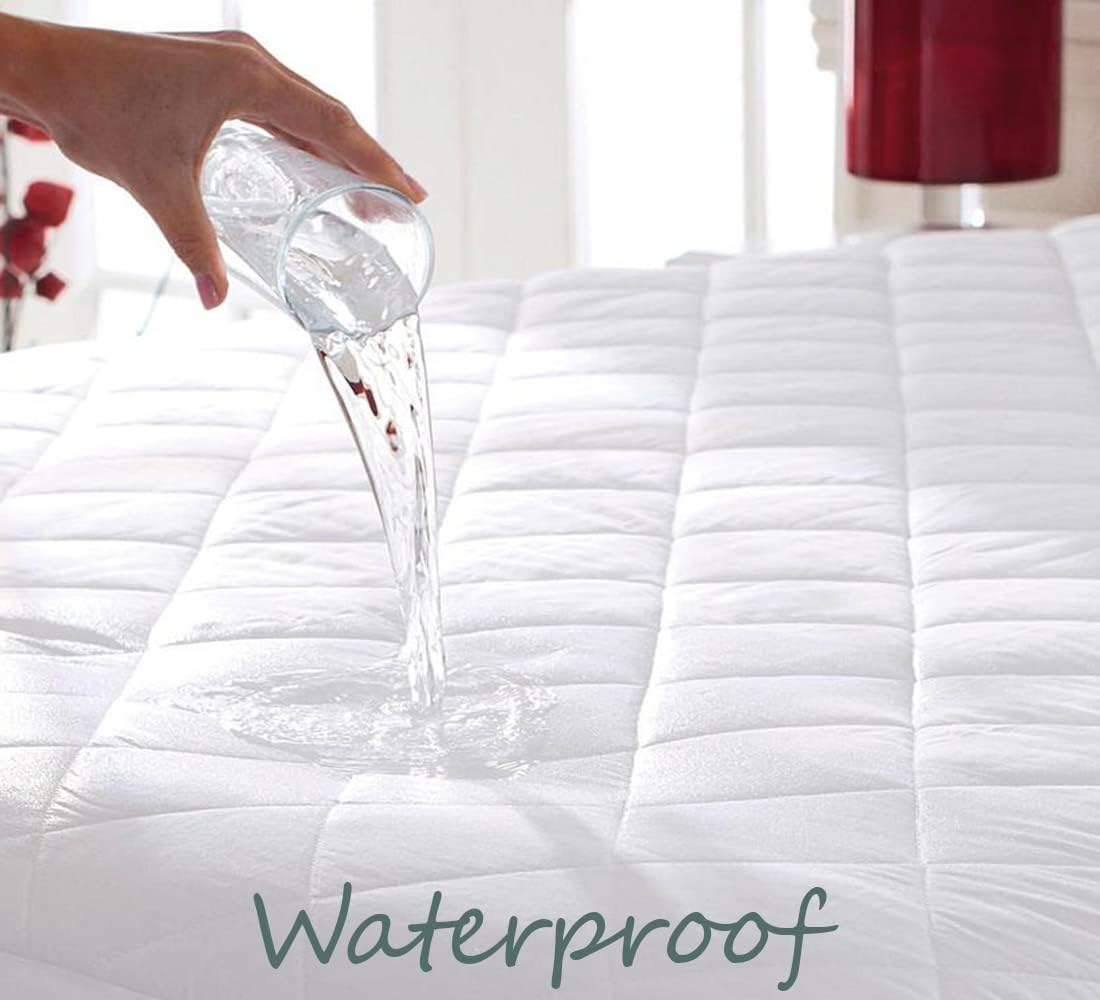Smyrna Mattress Protector, Deep Pocket, Waterproof, Quilted Cover Pad, Soft and Comfortable, Breathable (Twin)