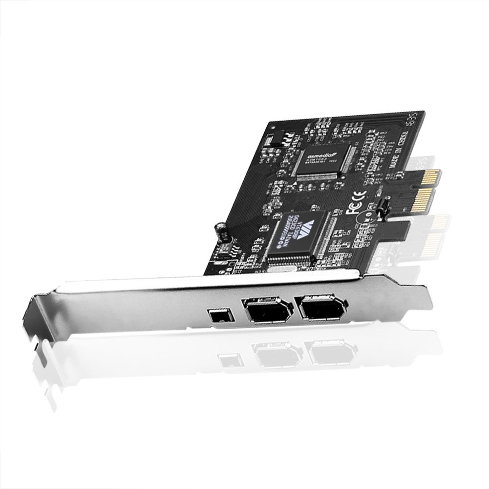 PCIe z 6 pinami PCI-E FIREWIRE 400 IEEE 1394 KARTA do Windows 2000, XP/2003 32/64-bit, Vista 32/64-bit/Windows 7/8