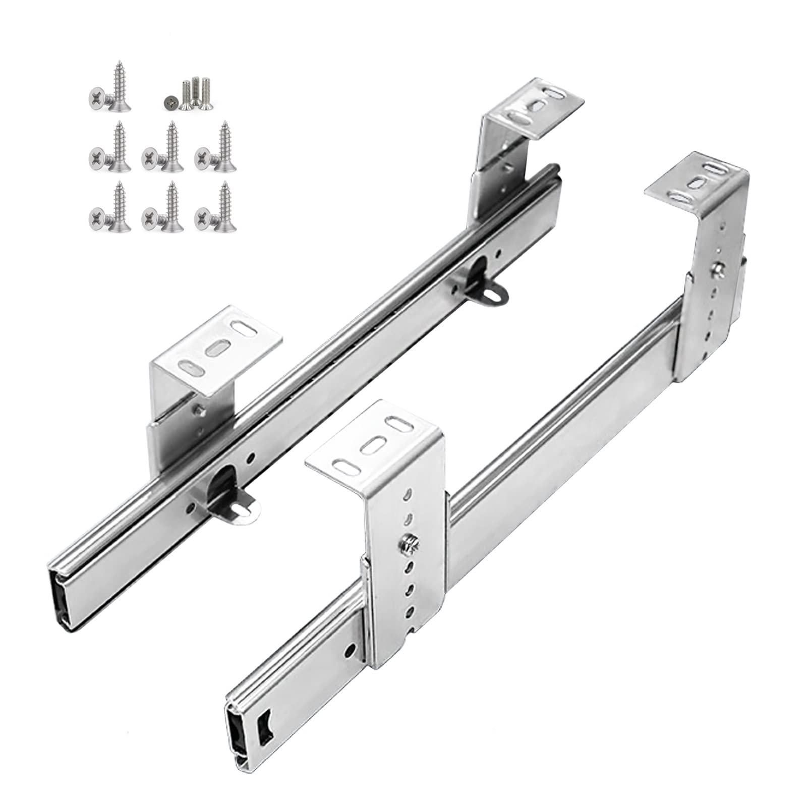 Prowadnice do szuflad, prowadnice do szuflad z pełnym wysuwem Prowadnice półek na klawiaturę 30 cm 40 cm — Metalowe prowadnice do szuflad pod biurkiem — Obciążenie 60 kg o dużej wytrzymałości (rozmiar