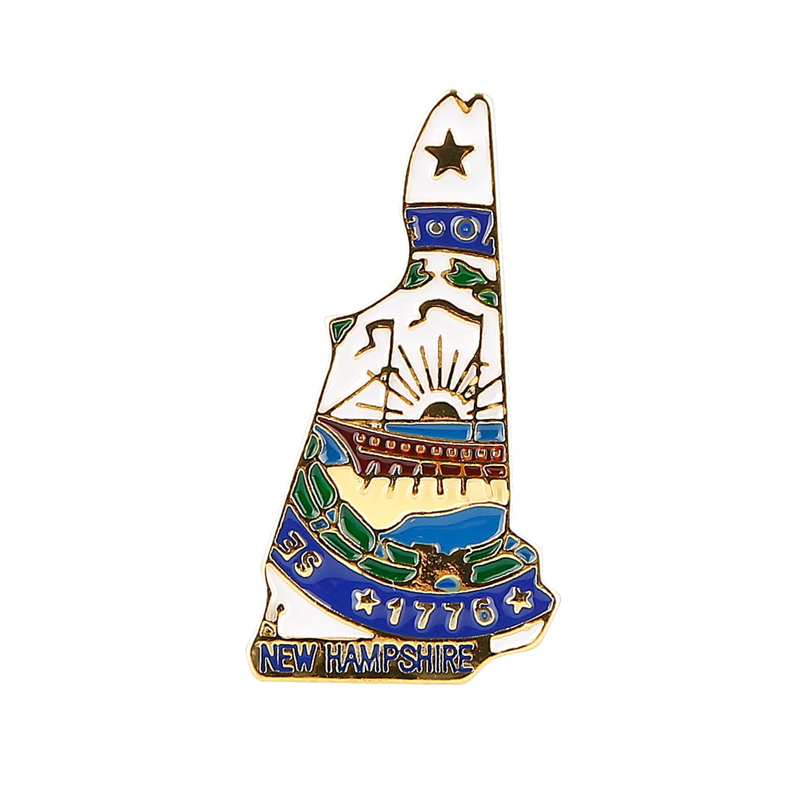 State Shaped Map Lapel Metal Pin Enamel Brooch Keepsake Beautifully Designed for Backpack Hat