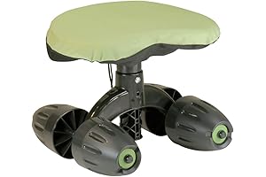 Deluxe Garden Rocker Rolling Rolling Work Seat with Comfort Cushion and Patented...