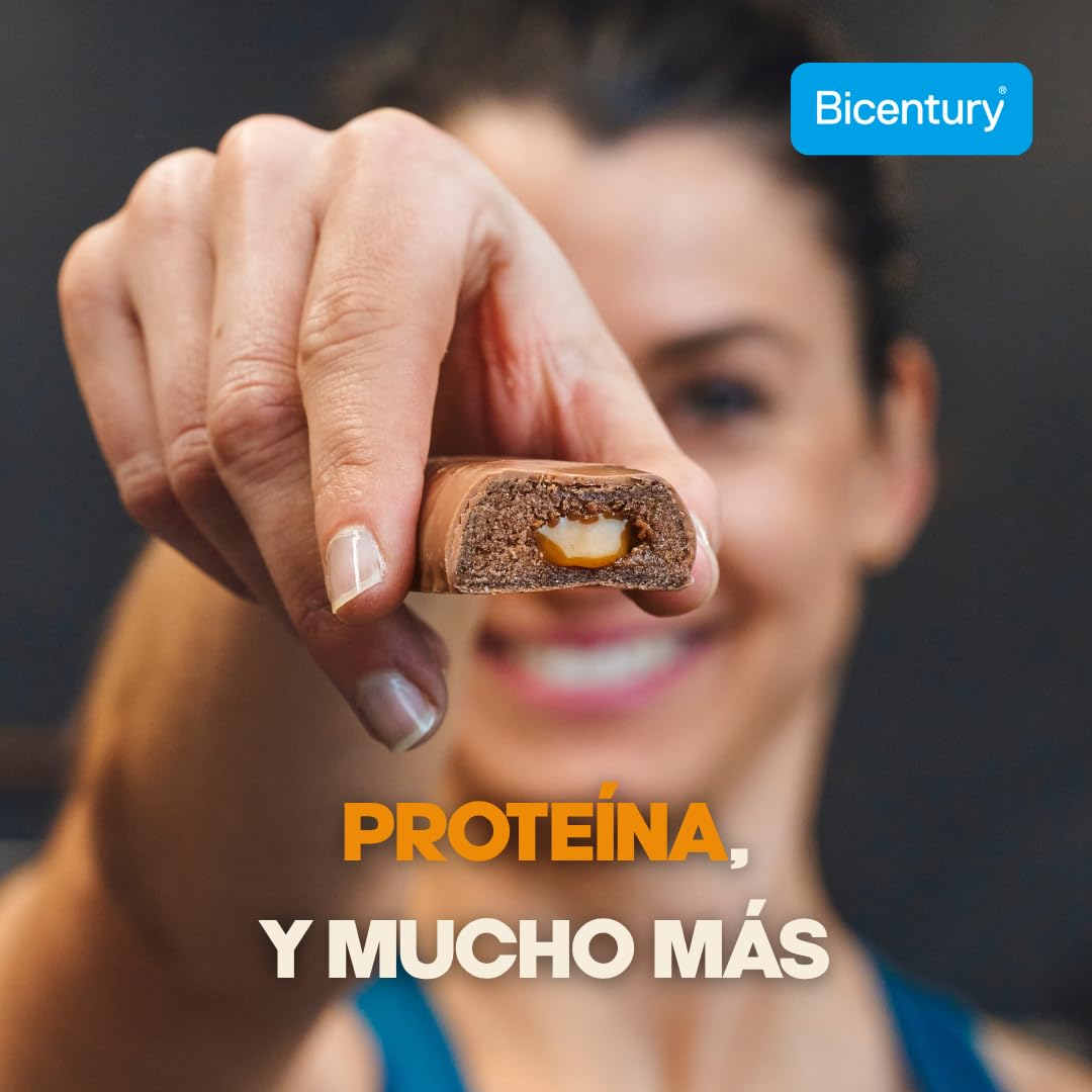 Bicentury Barritas Proteicas Choco Brownie 20g Proteína | Pack 12 Barritas | Sin Azúcares Añadidos | Alto en Fibra | Snack Fitness Rico en Proteínas