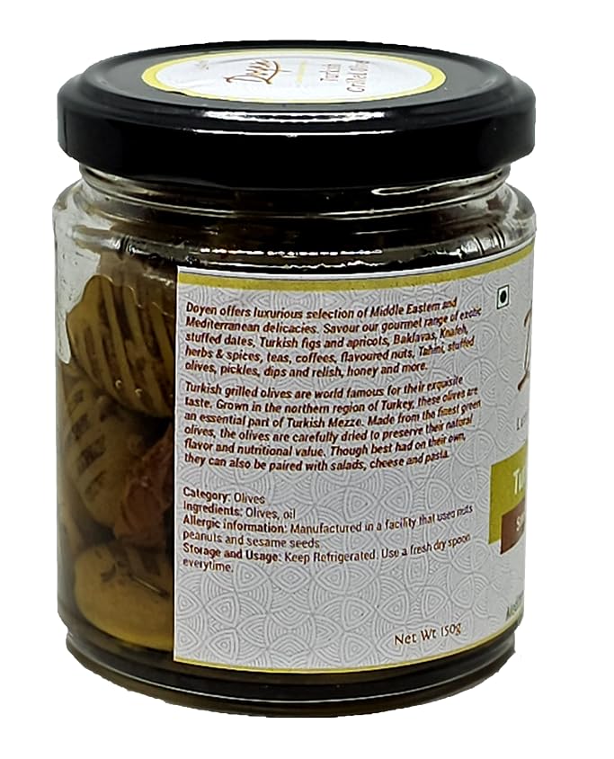Doyen Smoke Grilled Green Olives - Imported Mediterranean Olives | Best for Salads & Mezze Platter | 2