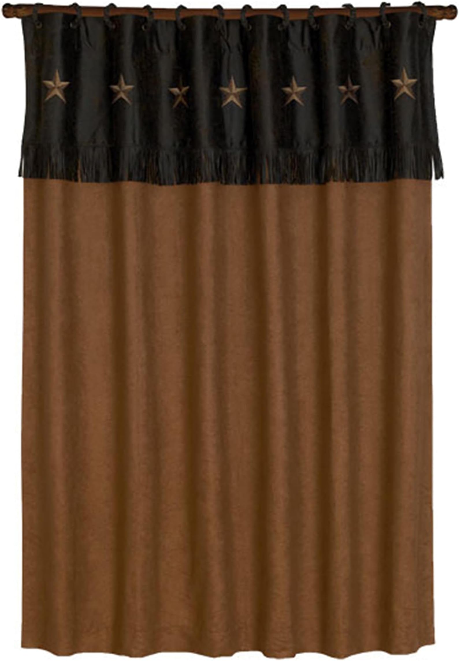HiEnd Accents Laredo Western Shower Curtain, 72 x 72, Chocolate/Tan