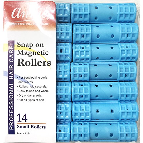 Annie- Snap on Magnetic Rollers #1224 - (14) Count Blue - 1/2 Inch - (5) Pack