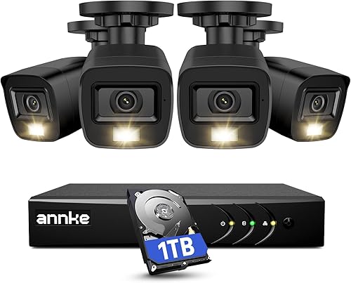 ANNKE Sistema de cámara de seguridad 3K con luz dual inteligente para visión nocturna a color de 100 pies98.4 ft, 8CH 3K Lite H.265+ DVR de