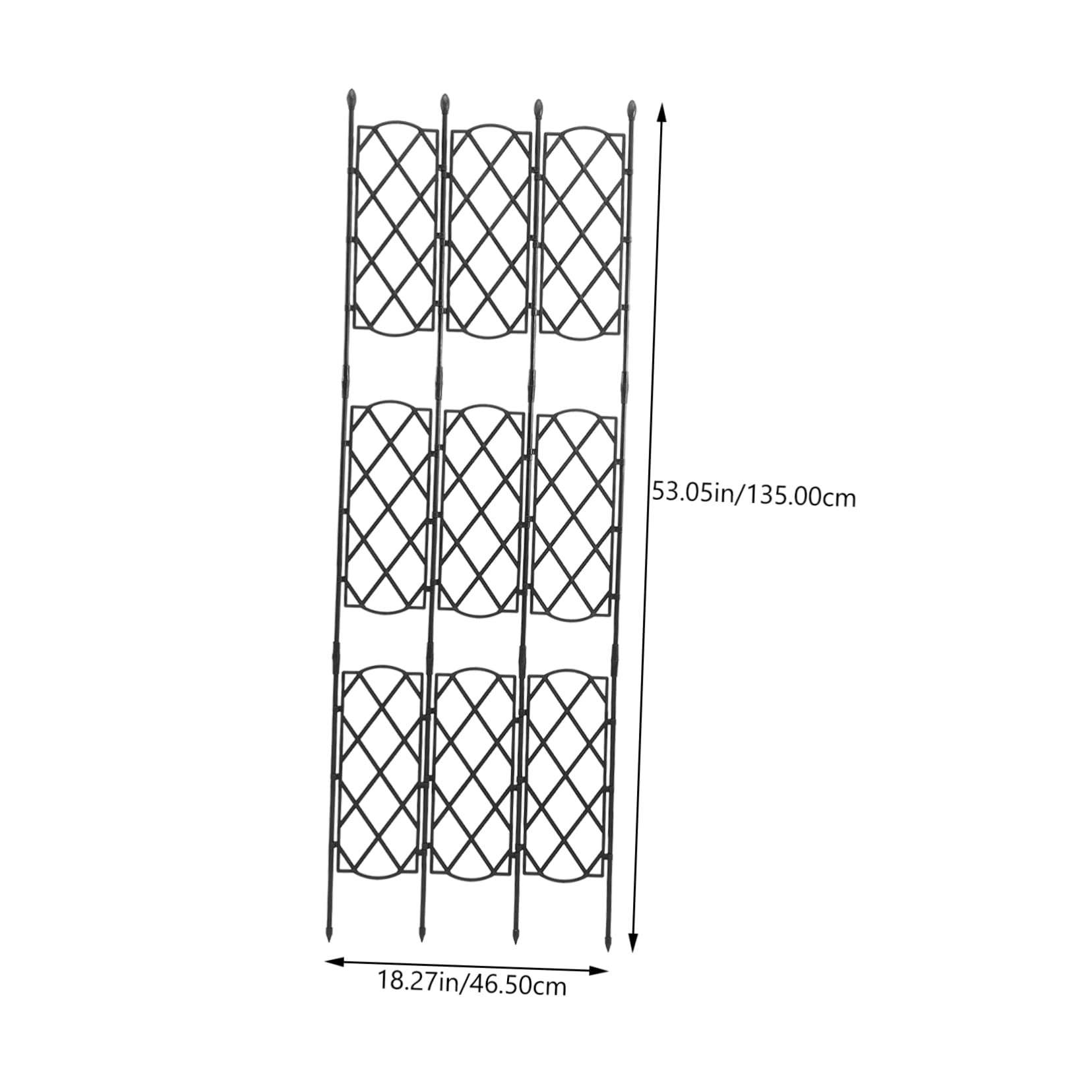 HANABASS Treillis Acier pour Plantes Grimpantes Support De Jardin pour Pois Et Rosiers Treillis Métallique pour Pot De Fleurs Et Plantes Grimpantes