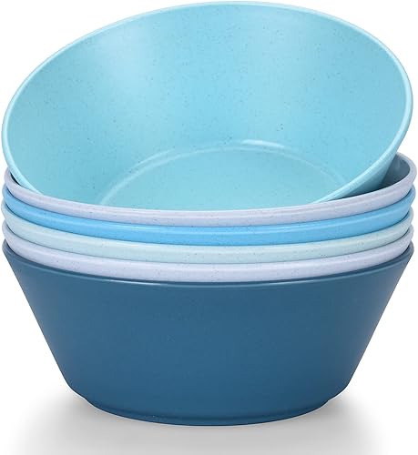 Tazones de cereales de 32 onzas, cuencos de fibra de paja de trigo irrompible, cuencos de cocina ligeros aptos para microondas y lavavajillas,