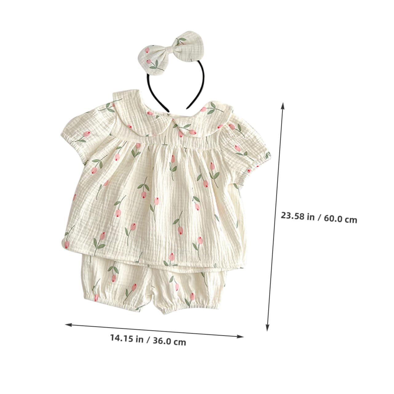 FRCOLOR Girl Newborn Outfit Short Sleeve Summer Clothes Cotton Diaper Crawler Toddler Outfits Essential Newborn Garment