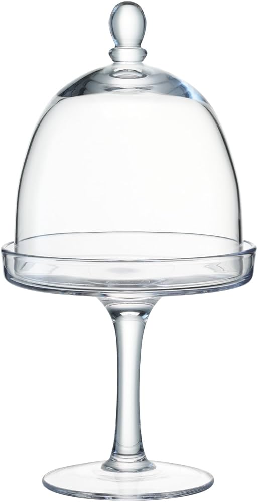 【Glass-roots】L.S.A dome Dome & Walnut Stand 26cm/H22cm, Clear | City Collection