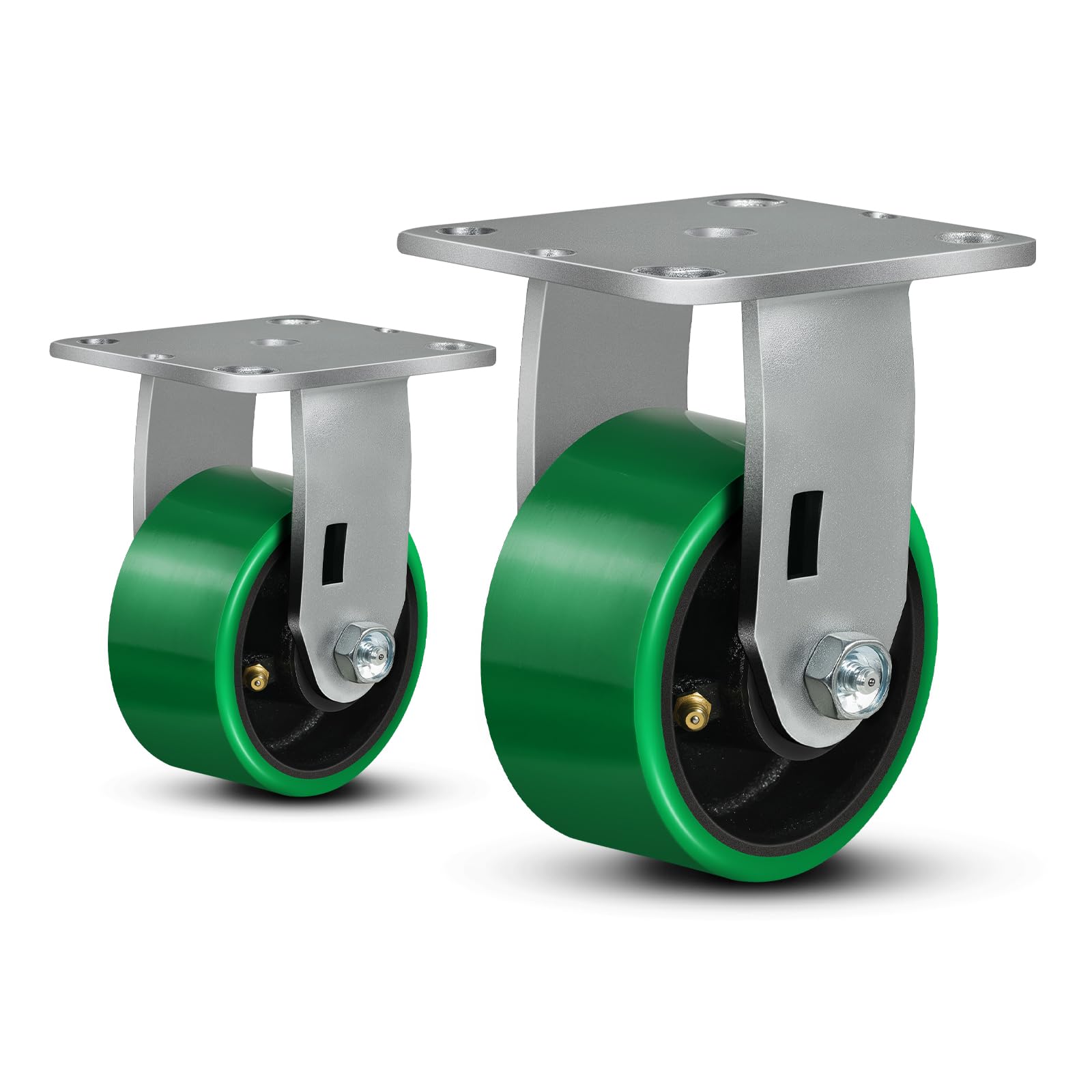 FOVERSWIVE 4"x2" Caster Wheels- Heavy Duty Casters, Polyurethane Casters Wheel, Capacity up to 800 Lb. Use for Platform Truck, U-Boat Cart,