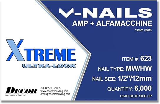 Framer Supply V-Nails for AMP, Hardwood & MDF, 1/2 Inch 12mm, Pack of 6000