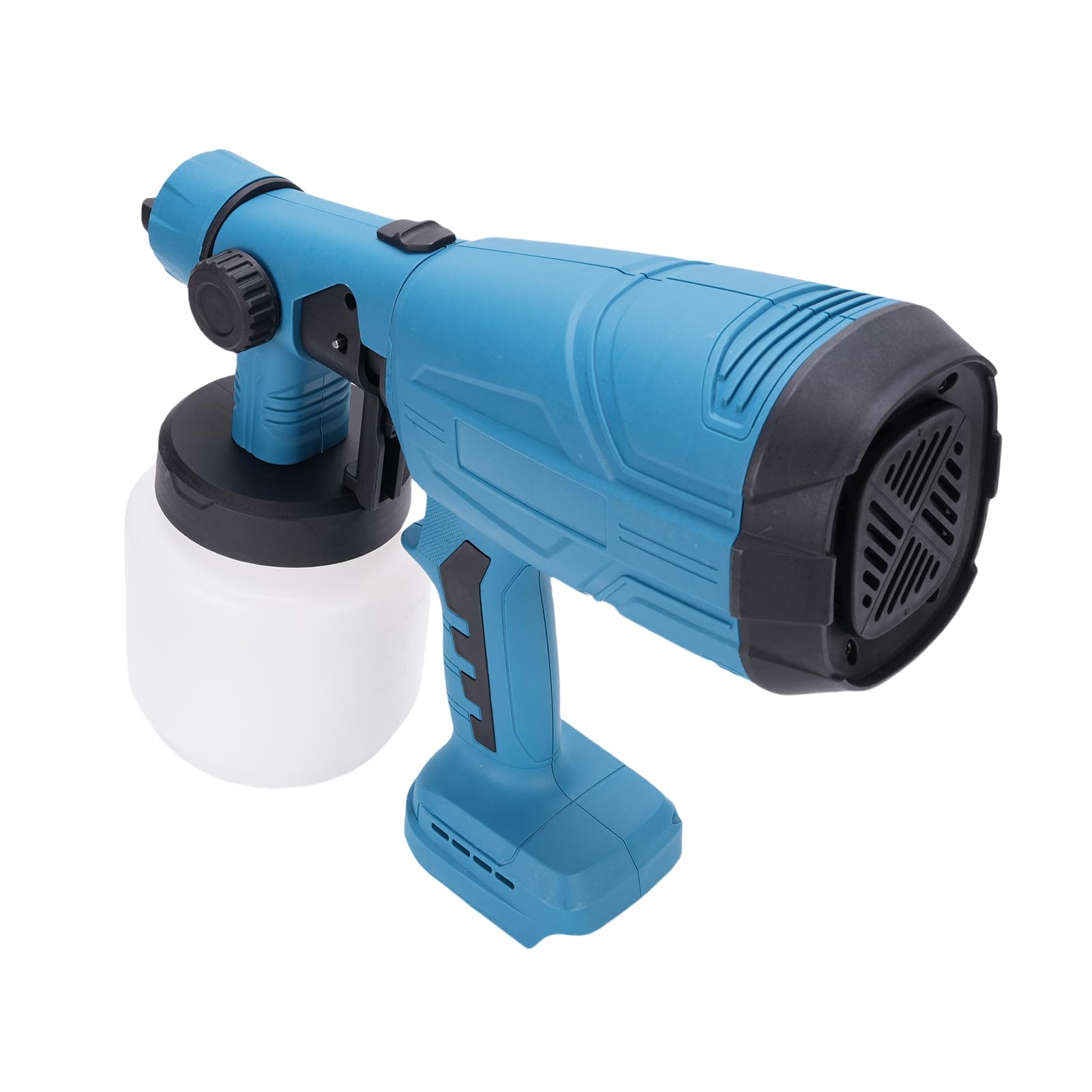 SIXRUN Pulverizador de Pintura Inalámbrico de Mano, Pistola Pulverizadora de Pintura Eléctrica con Motor de Cobre de 200 W con 6 Boquillas, Tanque de 800 Ml, RPM para Muebles, Paredes, Cercas,