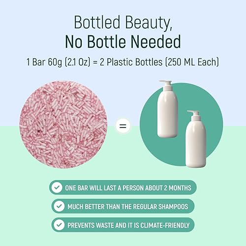 Miniatura 5 de Barra de champú sólido y jabón para el cabello con efecto acondicionador, barras de champú 100% orgánicas para cabello con todos los aceites