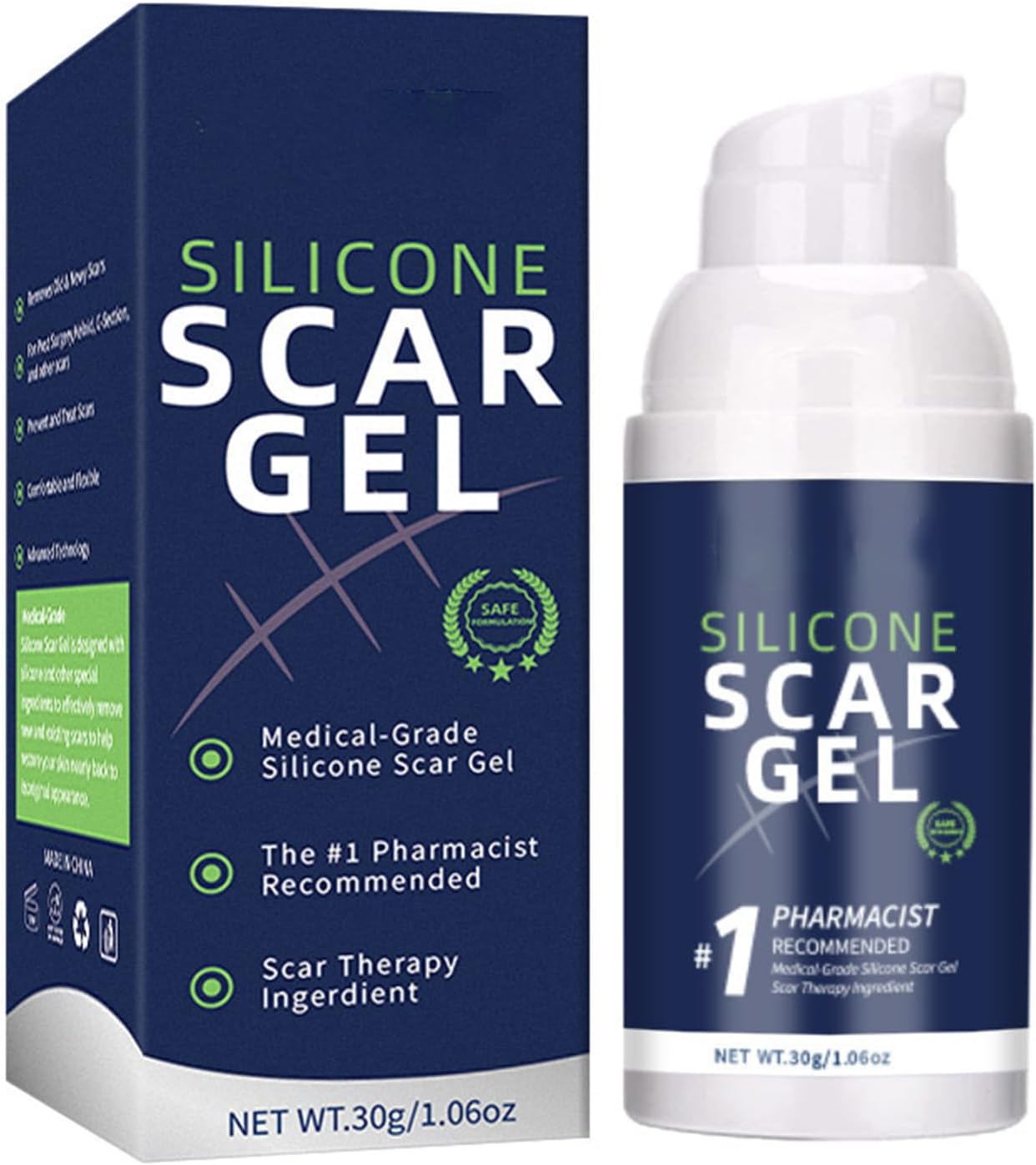 NALACAL 100% Silicone Scar Gel, Scar Cream, Advanced Scar Gel for Surgical Scars, Face, Body, Leg, Burns, C-Section, Stretch Marks, Keloids,Scar Remove for Old & New Scars, Scar Removal for Women Men