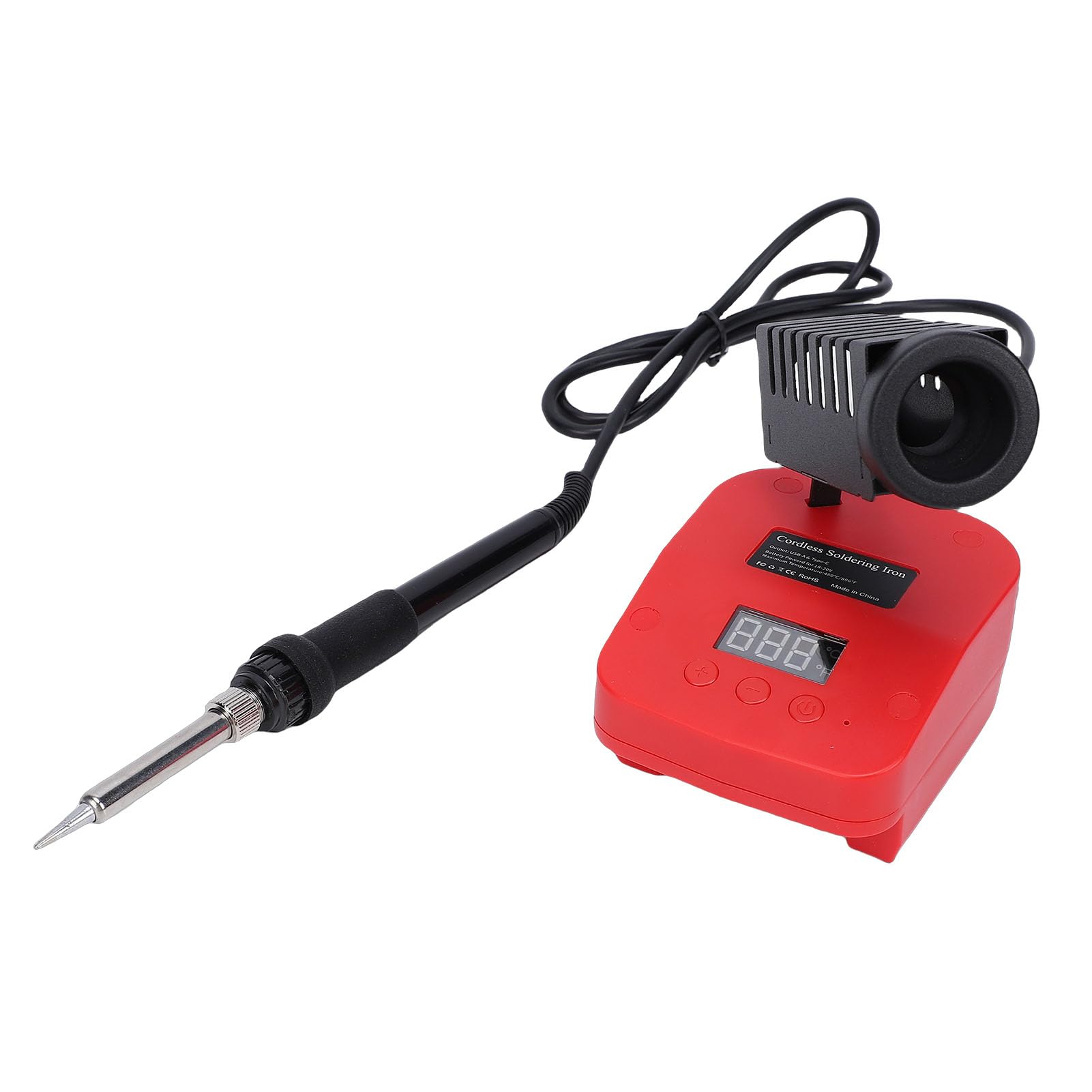 Sxhlseller Kabellose Lötstation für M18-, Tragbares 60-W-Lötkolben-Set mit LCD-Display, USB-Typ-C-Anschluss, Schnelles Aufheizen, Werkzeuge mit Einstellbarer Temperatur