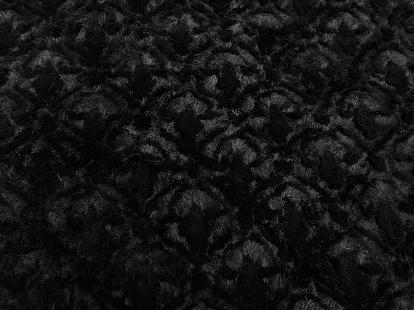 Tissu fausse fourrure noir vieilli luxe de 10 mètres pour la couture de vêtements