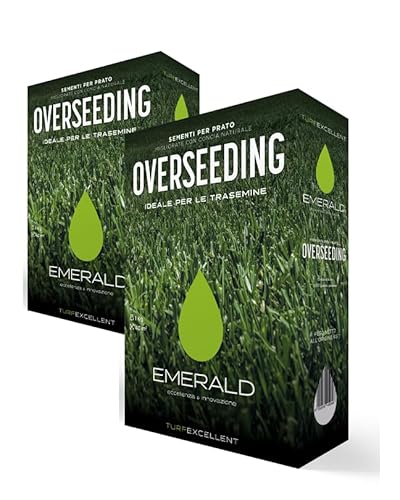 Emerald OVERSEEDING, Semi per Tappeto Erboso, Prato a Rigenerazione Veloce, Alta Resistenza e Persistenza, Verde Intenso Tutto l’Anno, 1kg x 40mq (2)