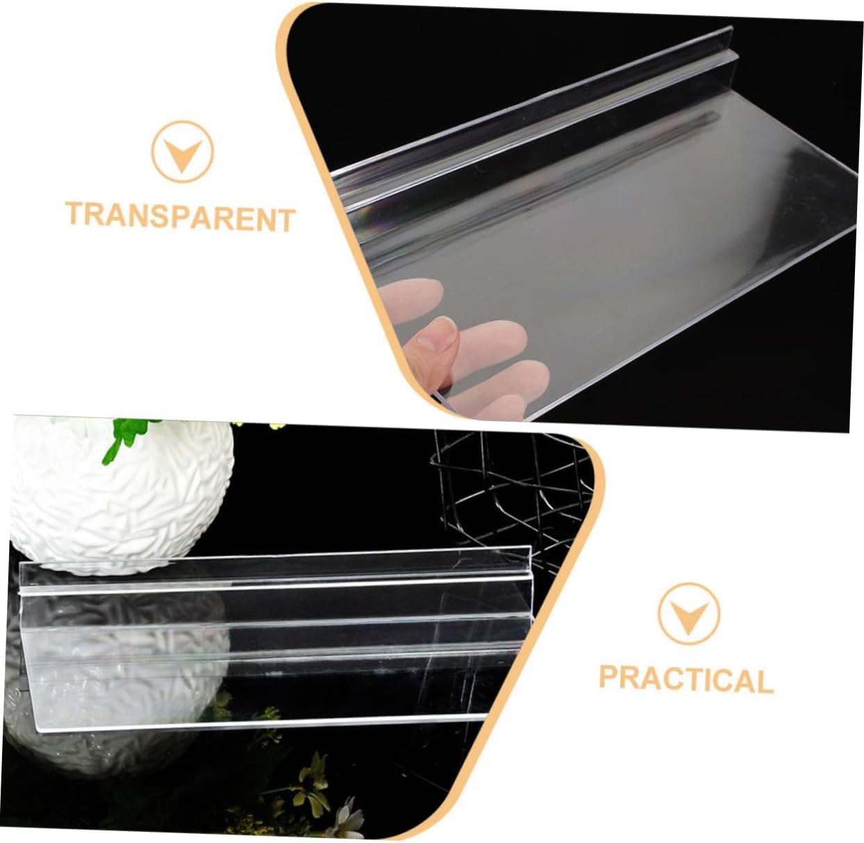 3pcs Clear Slatwall Shoe Display Rack Transparent Shoe Shelf for Organized Storage Easy to Install Floating Shelves for Sneakers Home Retail Spaces