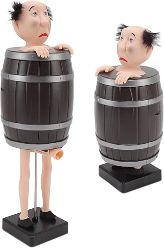 Dispensador de cigarrillos divertido, caja de cigarrillos de rebote automático, caja de cigarrillos de barril de madera, estatua extraña para