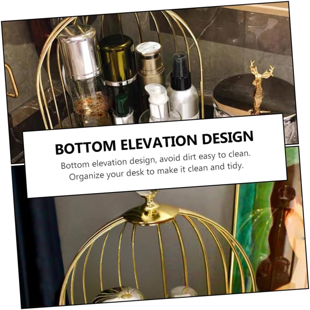 Alipis 1pc Bird Cage Jewelry Storage Rack Creative Desktop Organizer for Cosmetics Sundries and Accessories Design for Skincare Products and Jewelry Display
