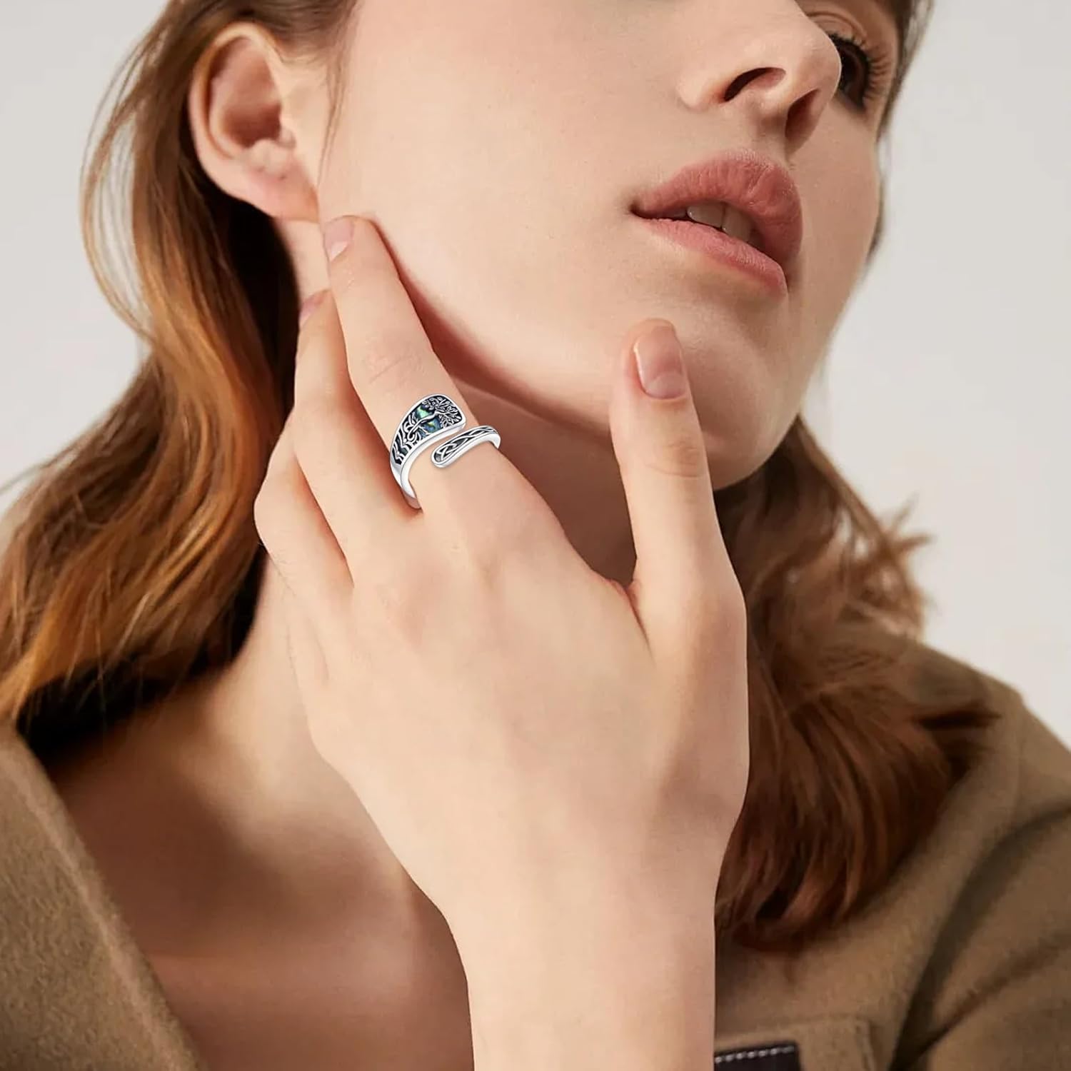 ONEFINITY Tree Of Life Rings 925 Sterling Silver Tree of Life Spoon Rings Jewelry Gift For Women Men - Image 2