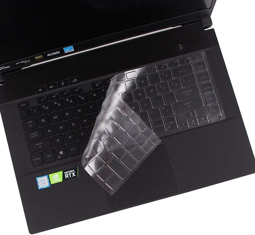 CASEDAO Silicon Keyboard Cover for ASUS ROG Strix Scar 15 Gaming G532LWS G531GV-DB76 G531GT-BI7N6, ROG Strix G15 G512LW-ES76 G512LV-ES74 GL531GT-EB76 15.6 Gaming Laptop - Clear/Transparency